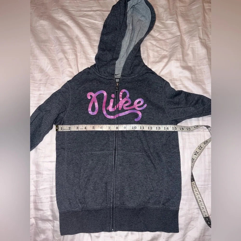 Nike Lilac Grey Zip Up Hoodie Kids Size M